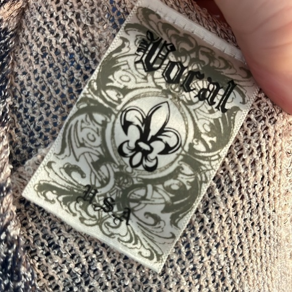 Vocal Aztec Tribal Tank Top Embellished Crystals Size Medium Lightweight Knit - Picture 8 of 9